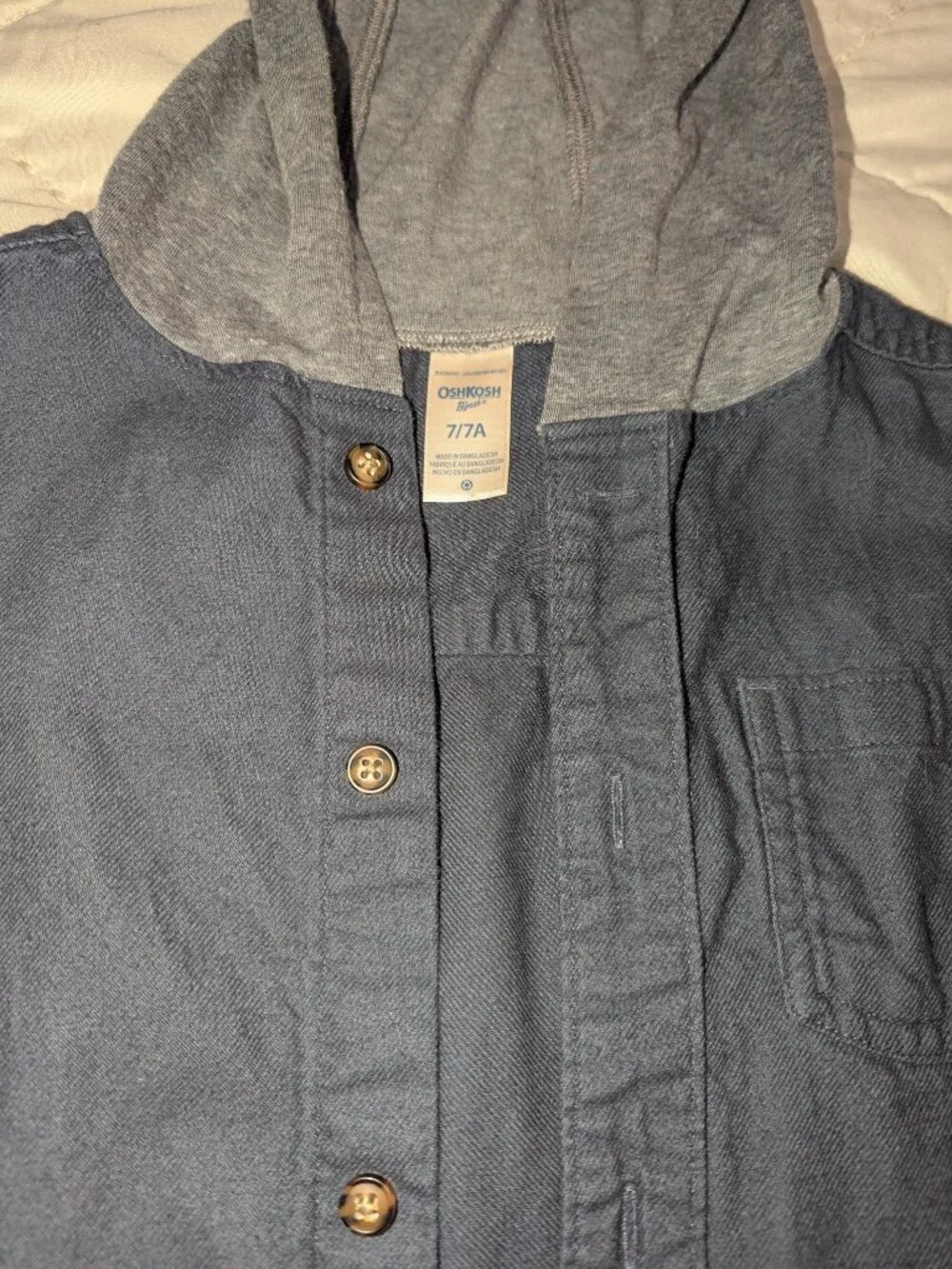 Boys Long Sleeve Button Down Shirt and Orange Sweatshirt
